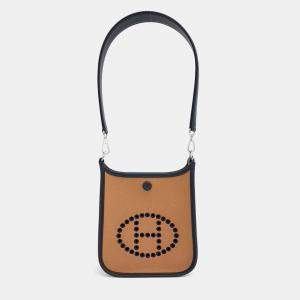 Hermes Brown Fabric Evelyn 16 bag