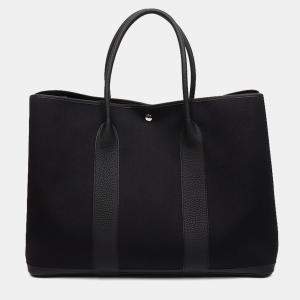 Hermes Black Leather Garden Party 49 bag