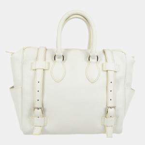 Hermes White Taurillon Clemence Pursangle 31 Handbag