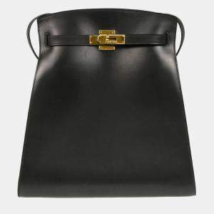 Hermes Black Box Calf Kelly Sport GM Shoulder Bag 