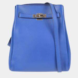 Hermes Blue Gulliver Kelly Sport Shoulder Bag MM