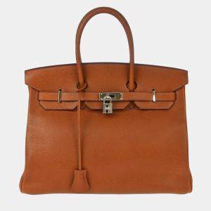 Hermes Noisette Vache Liegee Birkin 35 Handbag 