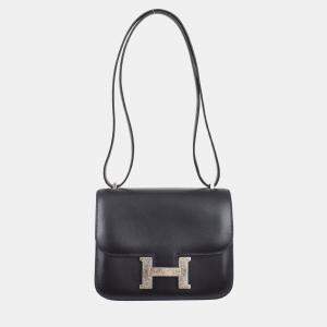 Hermes Black Box Calf Constance 18 Shoulder Bag 