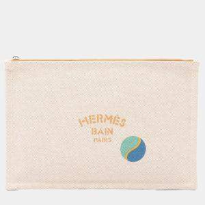 Hermes Multicolor Toile H Leather Balles Au Bond Pouch SHW