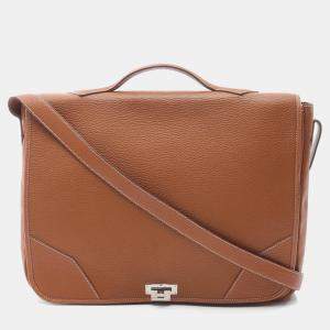 Hermes Gold Taurillon Clemence Leather Victoria Messenger Bag