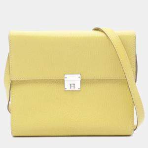 Hermes Lime Chevre Leather Clic Shoulder Bag 16 
