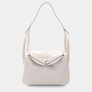 Hermes Gris Pale Swift Leather Lindy 26 Shoulder Bag