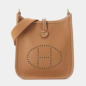 Hermes Gold Taurillon Clemence Evelyne TPM Shoulder Bag