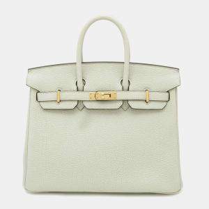 Hermes Gris Neve Togo Leather Birkin 25 Handbag