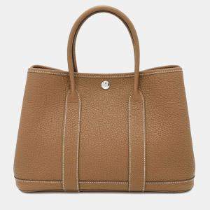 Hermes Gold Negonda Leather Garden Party TPM Tote Bag