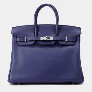 Hermes Blue Encre/Colvert Taurillon Nobillo Birkin Verso 25 Handbag