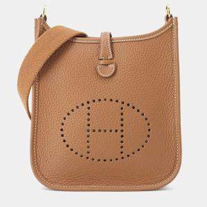 Hermès Gold Taurillon Clemence Evelyne Short TPM