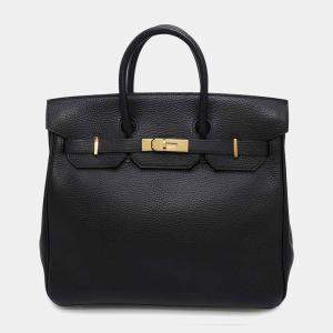 Hermès Black Ardennes Leather Haut A Courroies 32