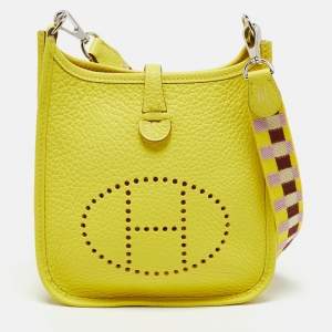 Hermes Lime Taurillon Clemence Leather Evelyne Amazone TPM Bag