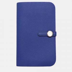 Hermes Blue Electric Togo Leather Dogon Duo Wallet