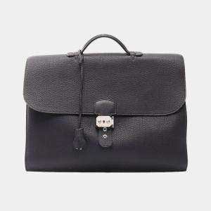 Hermes Purple Togo Leather Sac A Depeche 38 Verso Business Bag