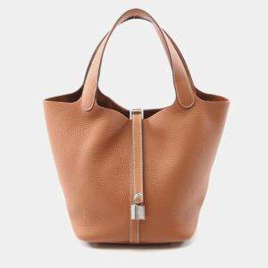 Hermes Gold Leather Picotin Lock 22 