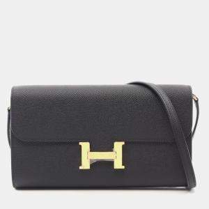 Hermes Black Epsom Leather Constance To Go Shoulder Bag