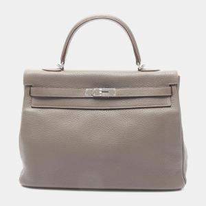 Hermes Gris Etain Taurillon Clemence Kelly 35 
