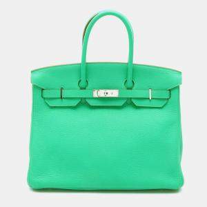 Hermes Menthe Taurillon Clemence Birkin 35 