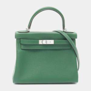 Hermes Green Bamboo Leather Kelly 28 