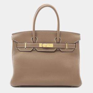 Hermes Etoupe Grey Togo Leather Birkin 30 