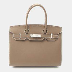 Hermes Etoupe Grey Epsom Leather Sellier  Birkin 30 
