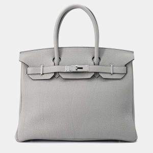 Hermès Gris Mouette Togo Leather Birkin 30