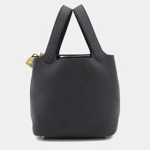 HERMES Black Taurillon Clemence Picotin Lock 18