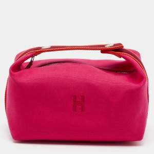 Hermès Hibiscus Toile Large Bride-A-Brac Pouch