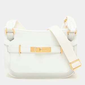 Hermes New White Swift Leather Gold Finish Jypsiere Mini Bag