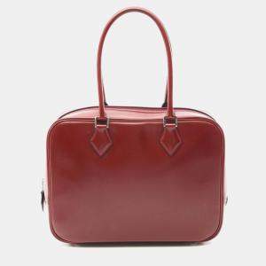 Hermes Plume 28 Rouge H  Box Calf Leather Handbag
