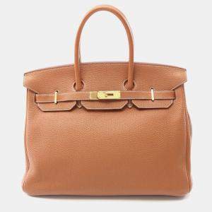 Hermes Birkin 35 Gold M Togo Leather Bag