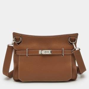 Hermes Gold Taurillon Clemence Leather Palladium Finish Jypsiere 34 Bag