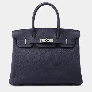 Hermes Birkin 30 Blue Nuit Togo Leather  