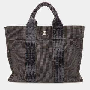 Hermes Her Line PM Gray Canvas Tote Bag