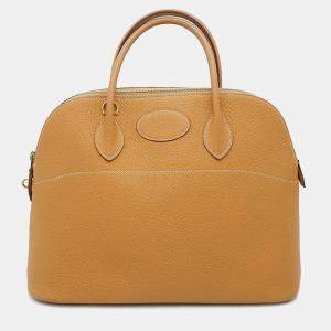 Hermes Bolide Natural Sable Fjord Leather Size 35