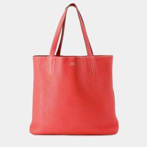 Hermes Double Sense Rouge Casaque/Bougainvillier Taurillon Clemence Bag
