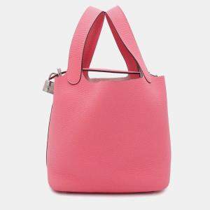 Hermes Picotin Lock 18 Rose Azalee Taurillon Clemence Handbag