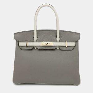 Hermes Birkin Spo Gris Meyer/Pearl Grey Togo Leather Evercolor Size 30