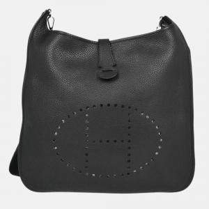 Hermes Black Clemence Brown Taurillon Evelyne II Bag