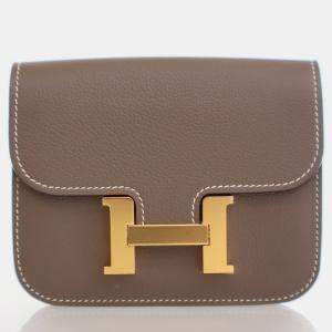 Hermes Constance Slim Etoupe Evercolor Wallet