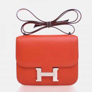 Hermes Mini Constance 18 Rouge Tomate Swift Bag