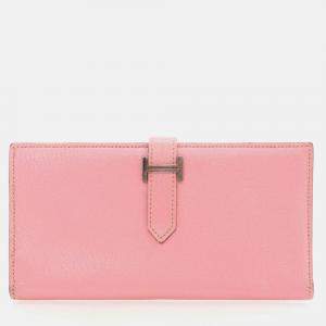 Hermes Bearn Pink Mysore Chevre Wallet