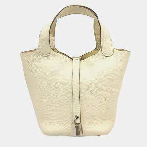 Hermes Beige Leather Rock Picotan 18 bag