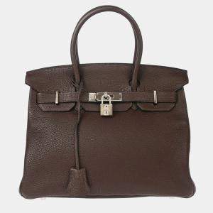 Hermes Birkin 30 Chocolat Togo Handbag 