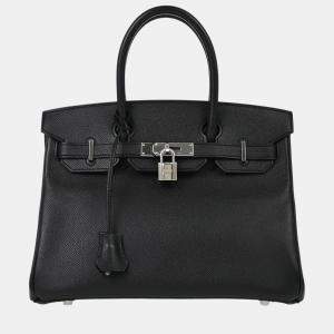 Hermes Birkin 30 Black Epsom Handbag