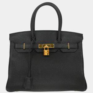 Hermes Birkin 30 Black Togo Leather Handbag
