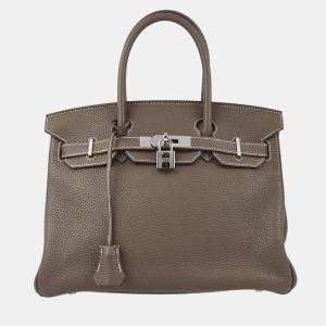 Hermes Birkin 30 Etoupe Taurillon Clemence Handbag