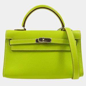 Hermes Tiny Kelly Kiwi Epsom Handbag